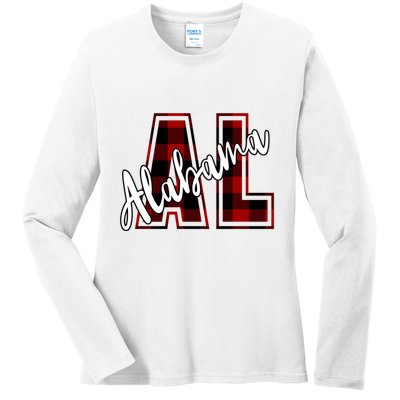 Alabama Plaid Al Ladies Long Sleeve Shirt