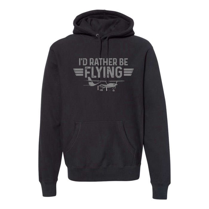 Airplane Pilot Aviation Funny Vintage Premium Hoodie