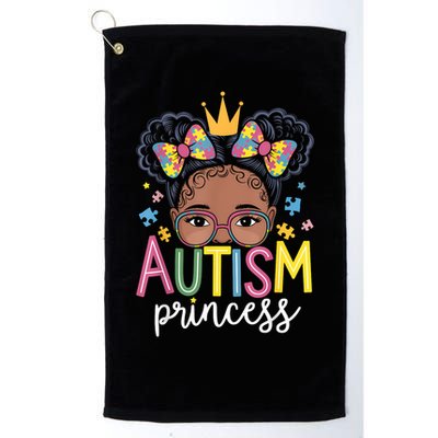 Autism Princess Afro Girl Bow Daughter Autism Awareness Golf Towel