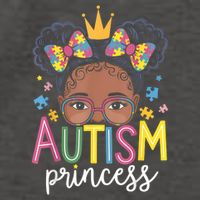 Autism Princess Afro Girl Bow Daughter Autism Awareness Vector Backpack