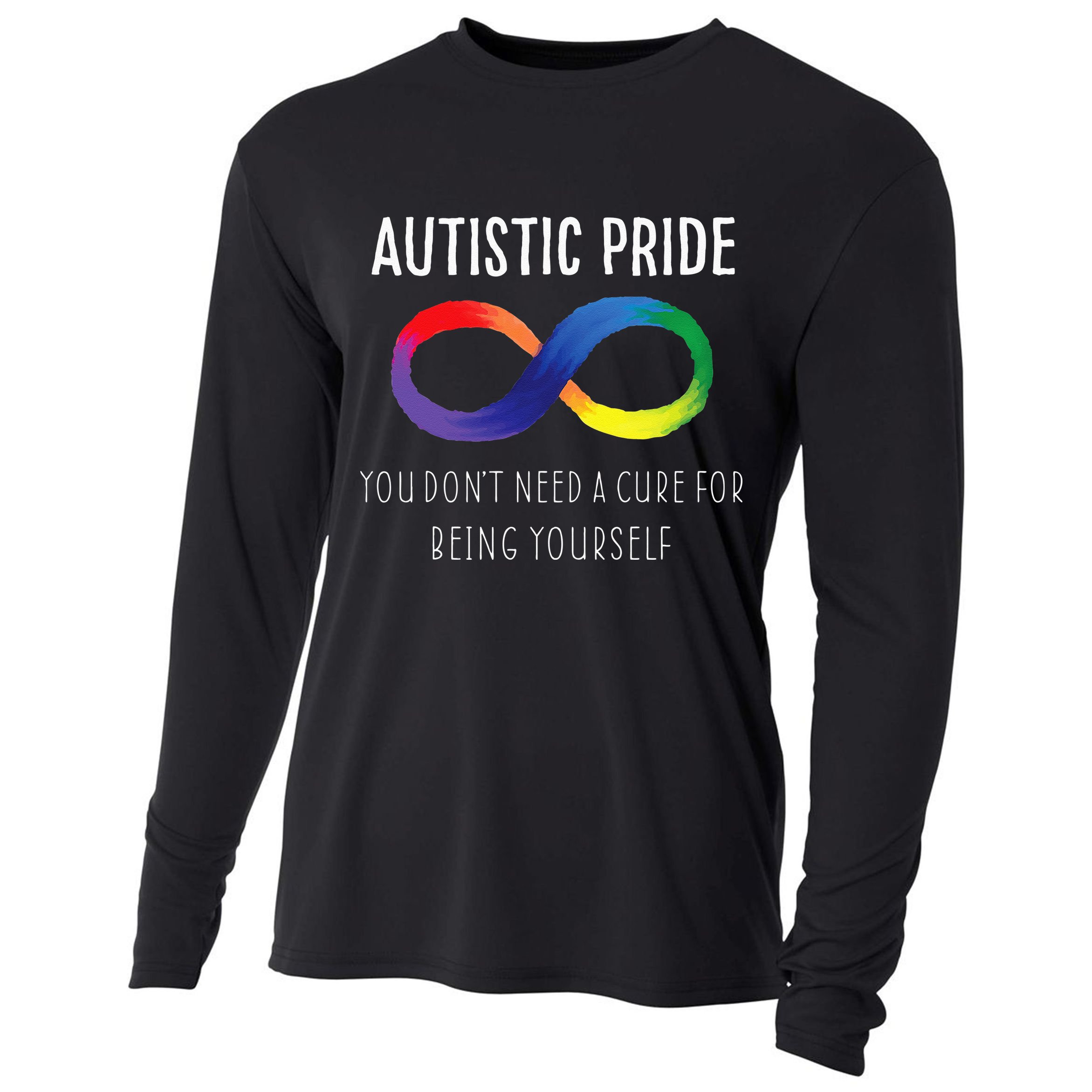 Autistic Pride Autism Awareness Acceptance Love Heart Puzzle Cooling Performance Long Sleeve Crew