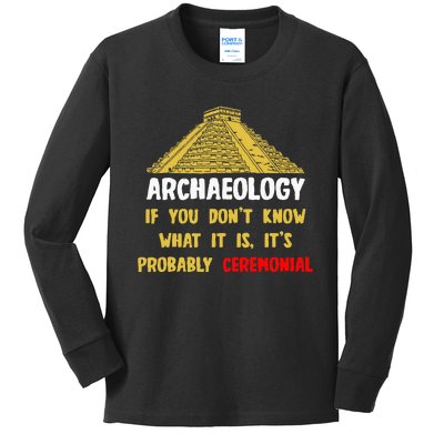 Archeologists Pyramid Artifacts Fossils Archaeology Kids Long Sleeve Shirt