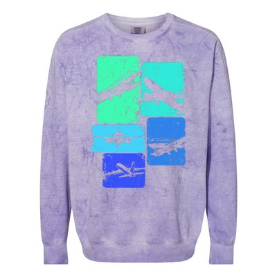 Airplane Pilot Colorblast Crewneck Sweatshirt