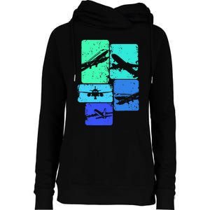 Airplane Pilot Womens Funnel Neck Pullover Hood