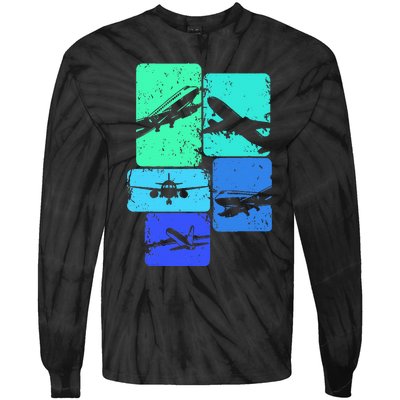 Airplane Pilot Tie-Dye Long Sleeve Shirt