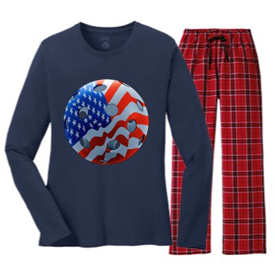 American Pickleball Women's Long Sleeve Flannel Pajama Set 