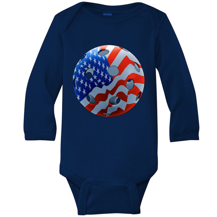 American Pickleball Baby Long Sleeve Bodysuit