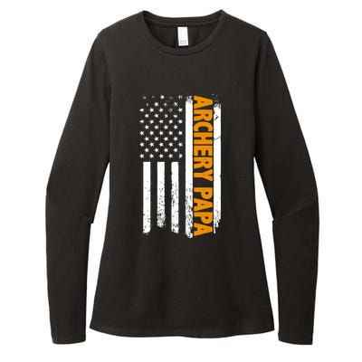 Archery Papa American Flag Father's Day 'S Great Gift Womens CVC Long Sleeve Shirt