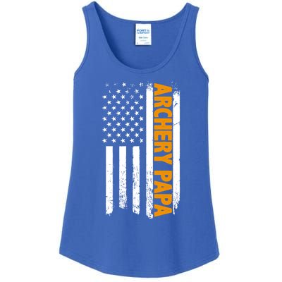 Archery Papa American Flag Father's Day 'S Great Gift Ladies Essential Tank