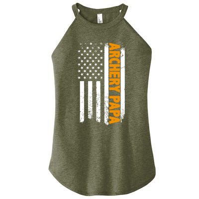 Archery Papa American Flag Father's Day 'S Great Gift Women’s Perfect Tri Rocker Tank