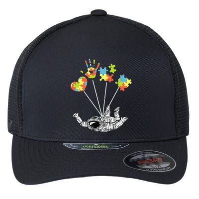 Astronaut Puzzle Autism Awareness Gifts For Autistic Flexfit Unipanel Trucker Cap