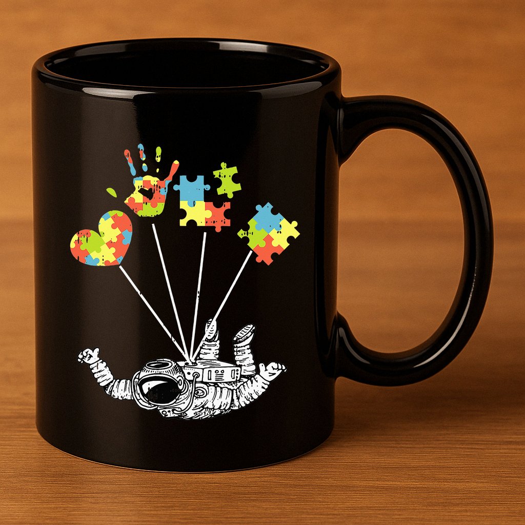 Astronaut Puzzle Autism Awareness Gifts For Autistic 11oz C Handle Ceramic Mug