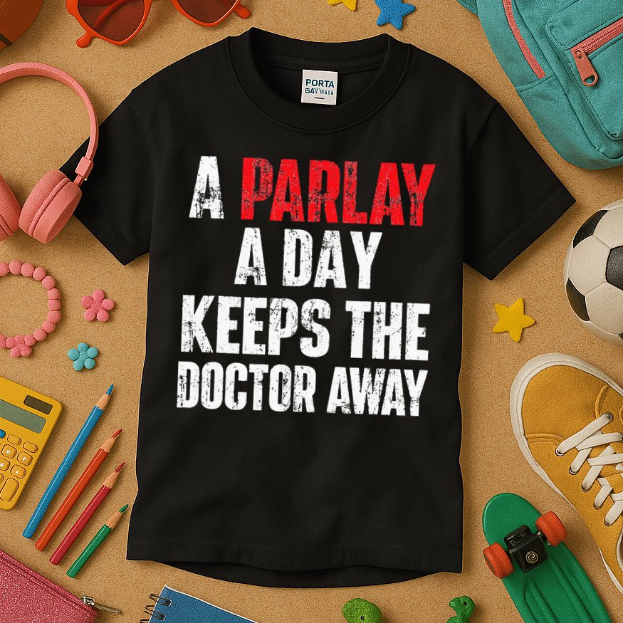 A Parlay A Day Keeps The Doctor Away Sports Betting Gambler Kids T-Shirt