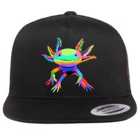 Axolotl Pop Art Axolotl Animal Axolotl Lover Flat Bill Trucker Hat