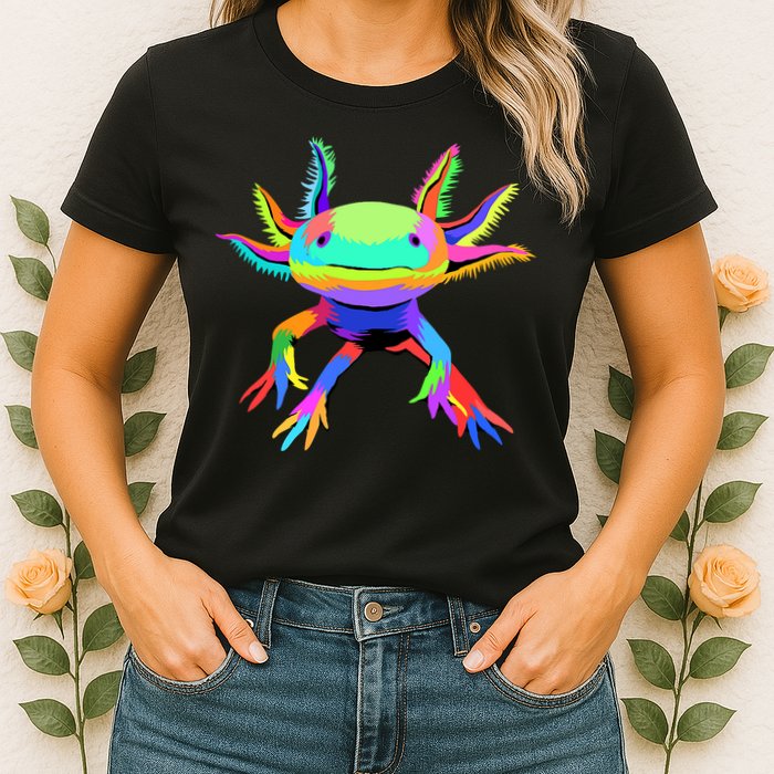 Axolotl Pop Art Axolotl Animal Axolotl Lover Womens T-Shirt