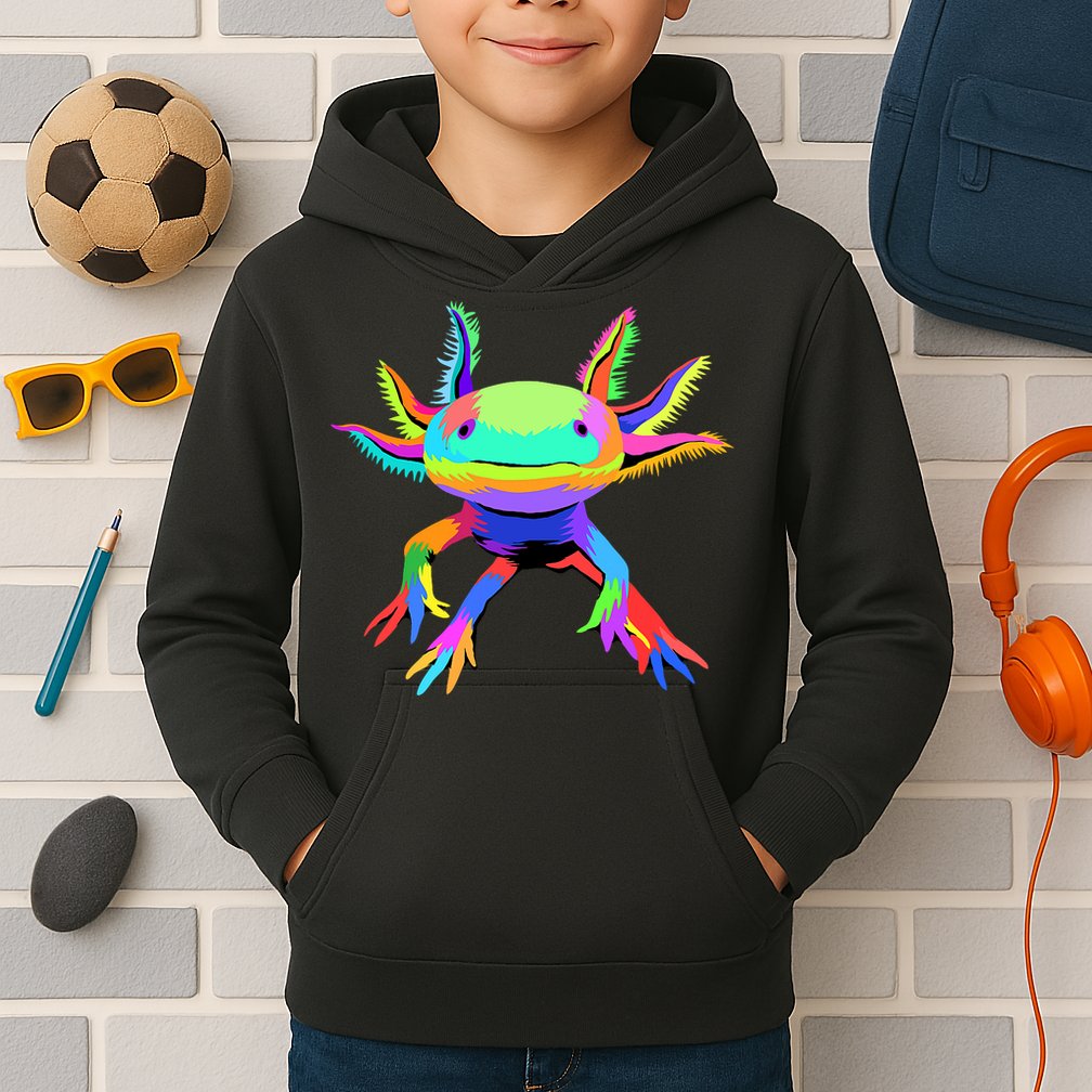 Axolotl Pop Art Axolotl Animal Axolotl Lover Kids Hoodie