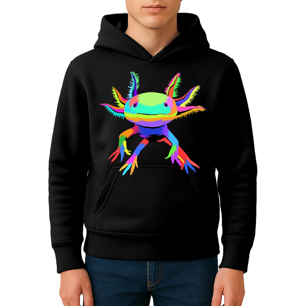 Axolotl Pop Art Axolotl Animal Axolotl Lover Kids Hoodie