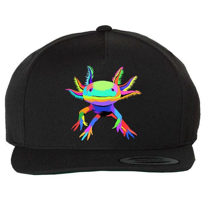 Axolotl Pop Art Axolotl Animal Axolotl Lover Wool Snapback Cap