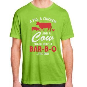 A Pig A Chicken And A Cow Funny Bbq Food Grilling Gift Adult ChromaSoft Performance T-Shirt