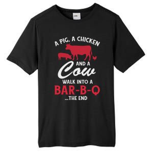 A Pig A Chicken And A Cow Funny Bbq Food Grilling Gift Tall Fusion ChromaSoft Performance T-Shirt