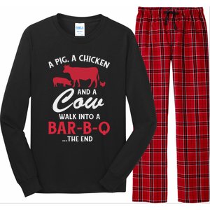 A Pig A Chicken And A Cow Funny Bbq Food Grilling Gift Long Sleeve Pajama Set