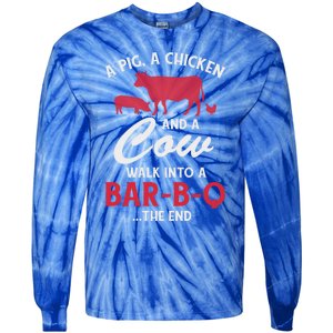 A Pig A Chicken And A Cow Funny Bbq Food Grilling Gift Tie-Dye Long Sleeve Shirt