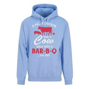 A Pig A Chicken And A Cow Funny Bbq Food Grilling Gift Unisex Surf Hoodie