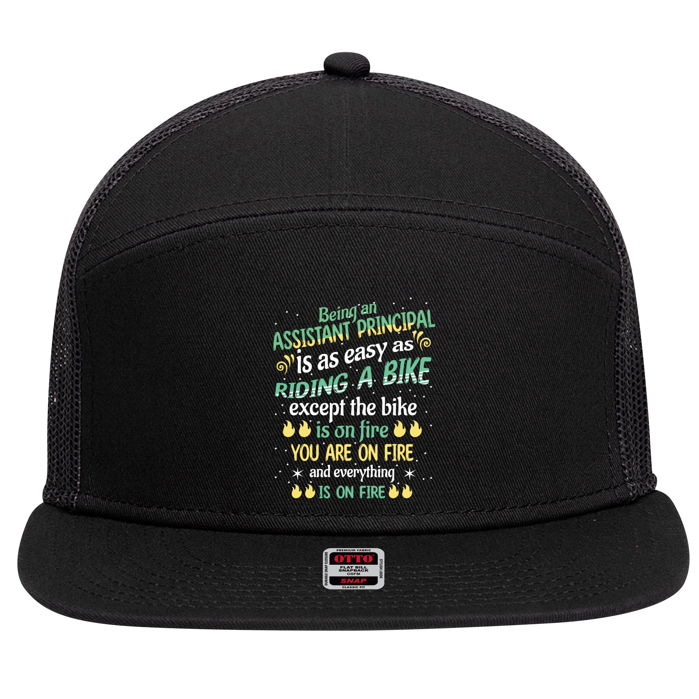 Administrative Professional Assistant Principal Teacher Funny Gift 7 Panel Mesh Trucker Snapback Hat