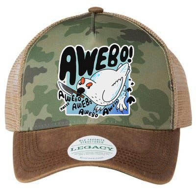 Awebo Ptarmigan Arctic Cute Bird Internet Meme Funny Chicken Legacy Tie Dye Trucker Hat