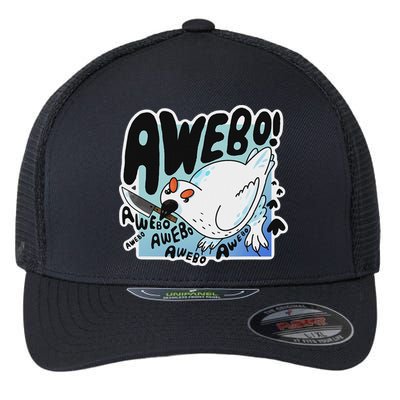 Awebo Ptarmigan Arctic Cute Bird Internet Meme Funny Chicken Flexfit Unipanel Trucker Cap