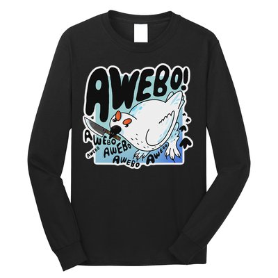 Awebo Ptarmigan Arctic Cute Bird Internet Meme Funny Chicken Long Sleeve Shirt