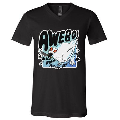 Awebo Ptarmigan Arctic Cute Bird Internet Meme Funny Chicken V-Neck T-Shirt