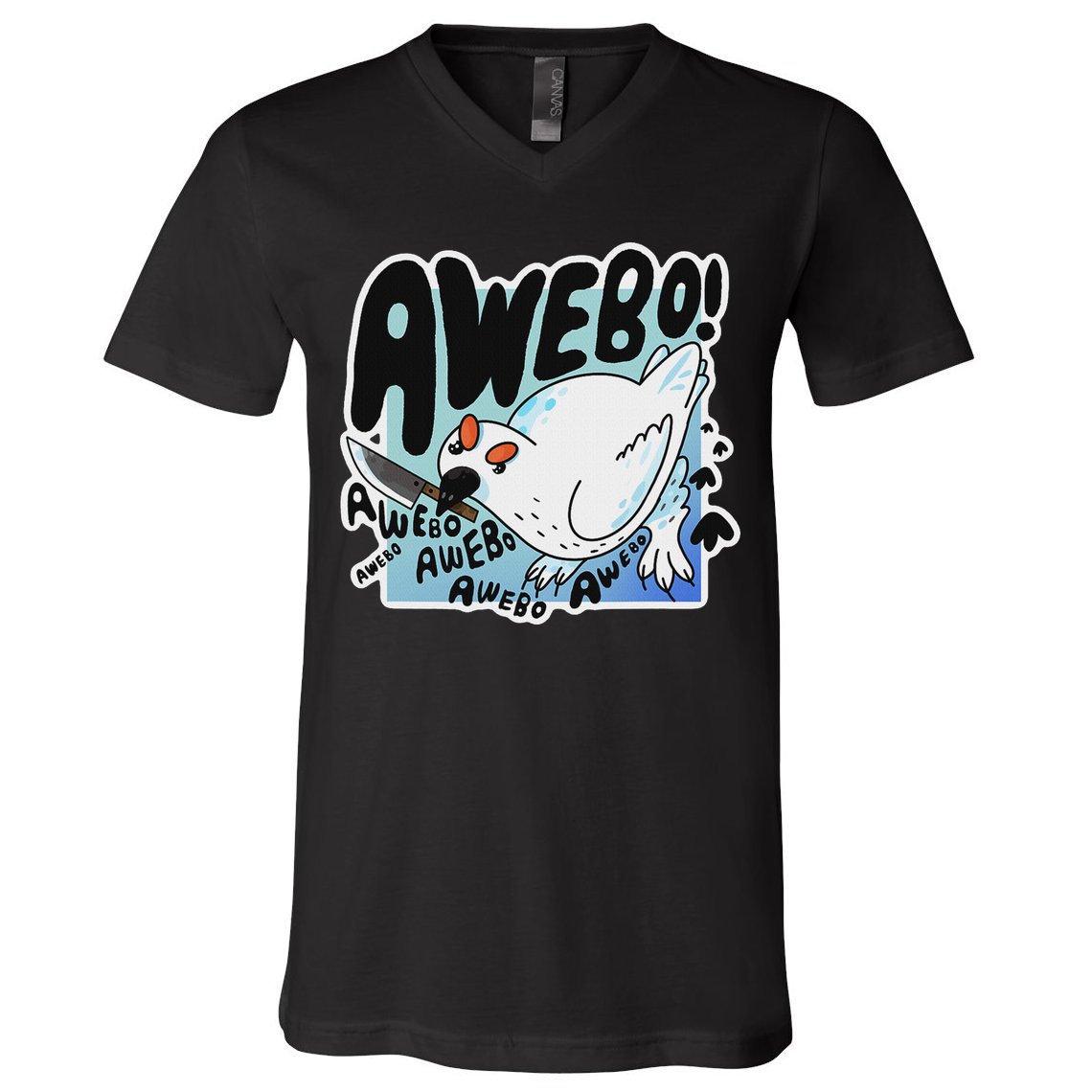 Awebo Ptarmigan Arctic Cute Bird Internet Meme Funny Chicken V-Neck T-Shirt