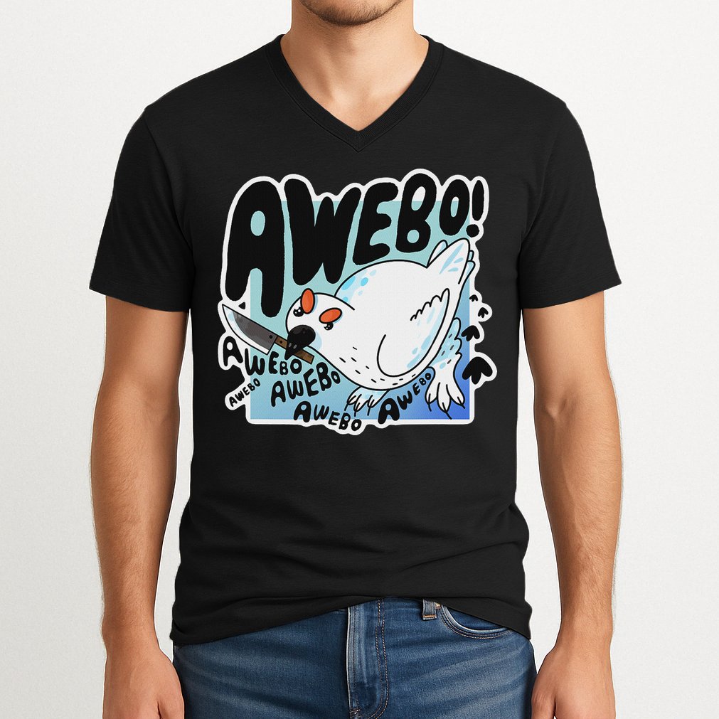 Awebo Ptarmigan Arctic Cute Bird Internet Meme Funny Chicken V-Neck T-Shirt