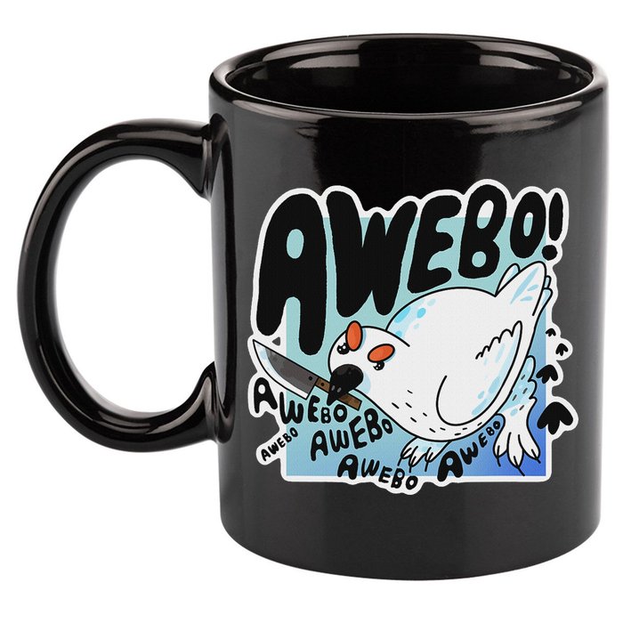 Awebo Ptarmigan Arctic Cute Bird Internet Meme Funny Chicken 11oz C Handle Ceramic Mug