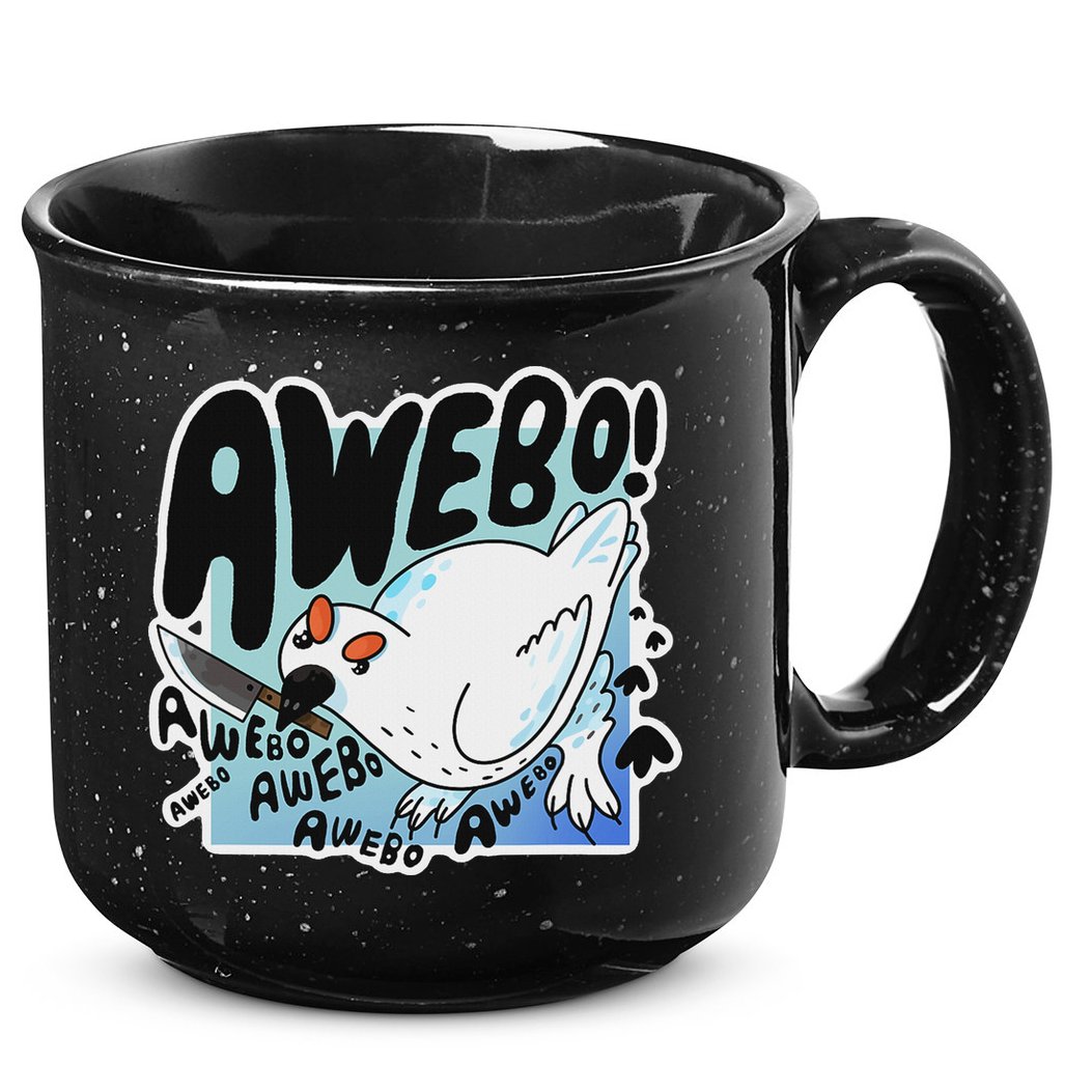Awebo Ptarmigan Arctic Cute Bird Internet Meme Funny Chicken 15oz Campfire Ceramic Mug