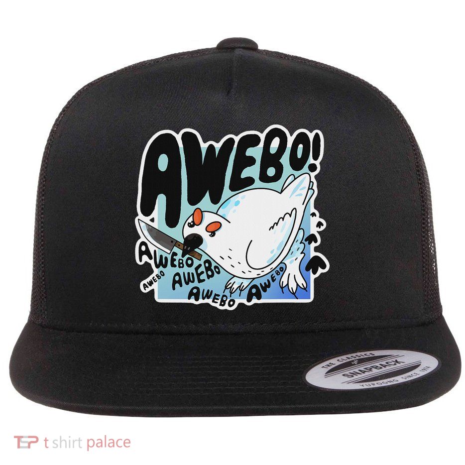 Awebo Ptarmigan Arctic Cute Bird Internet Meme Funny Chicken Flat Bill Trucker Hat