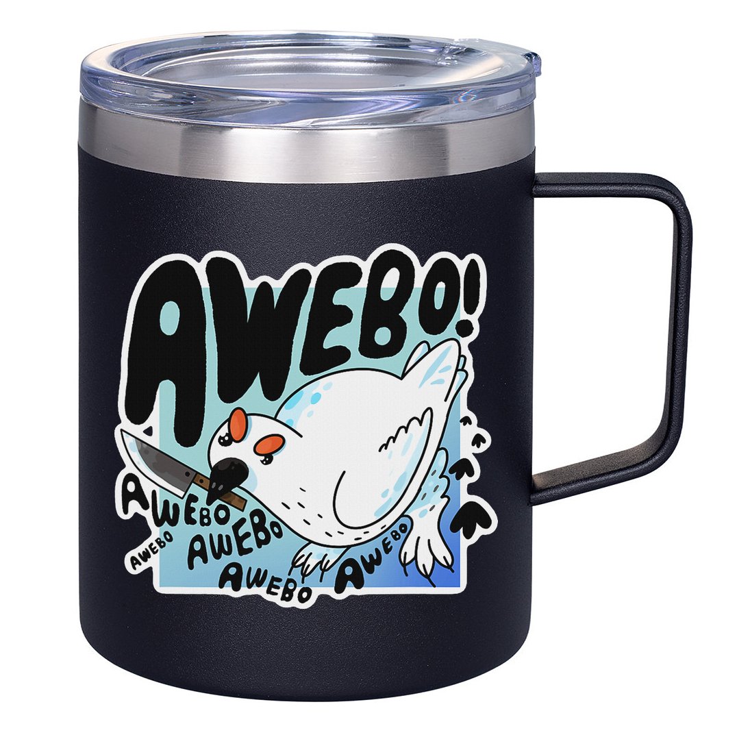 Awebo Ptarmigan Arctic Cute Bird Internet Meme Funny Chicken 12oz Stainless Steel Coffee Mug