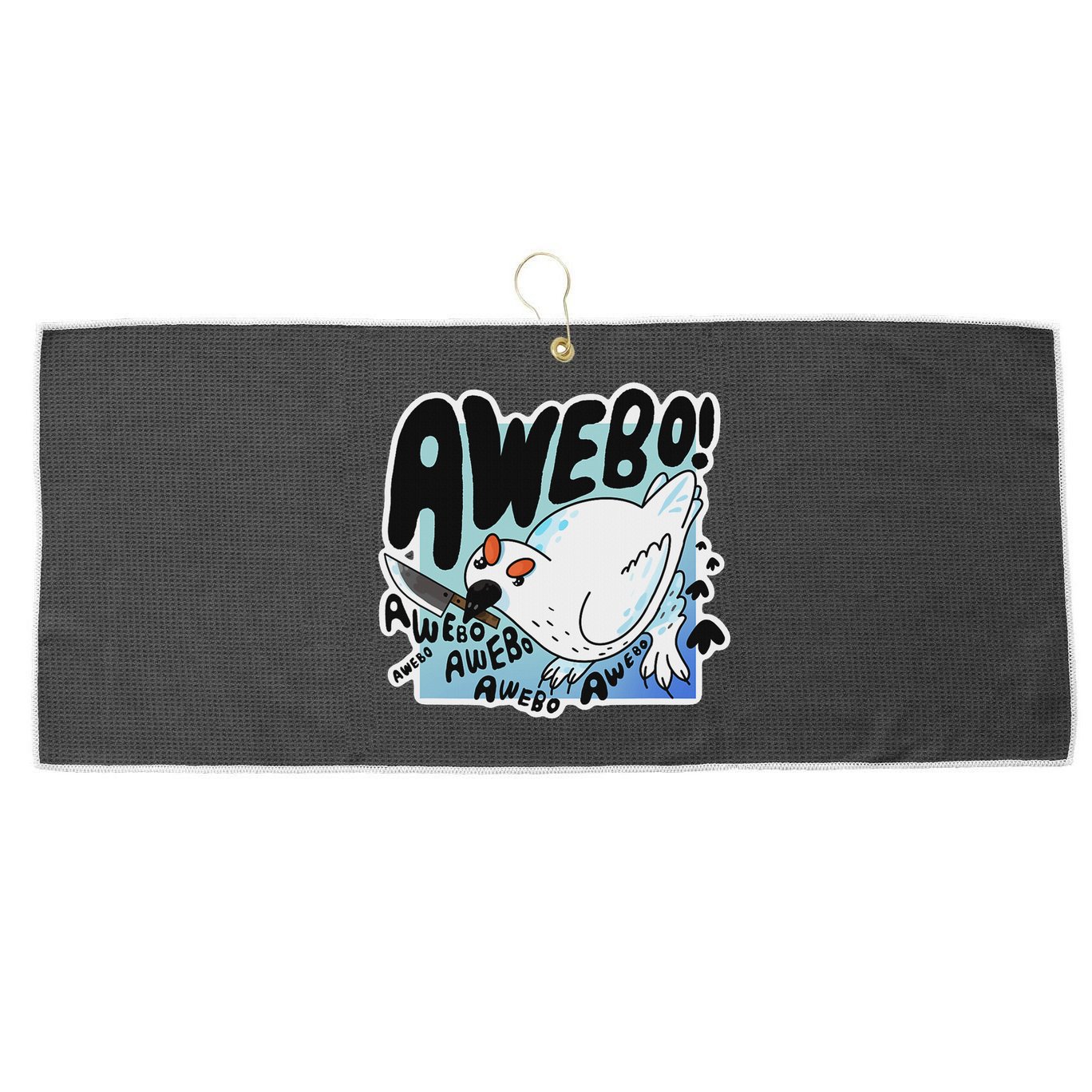 Awebo Ptarmigan Arctic Cute Bird Internet Meme Funny Chicken Large Microfiber Waffle Golf Towel