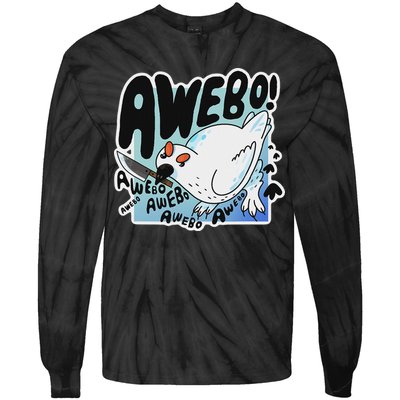 Awebo Ptarmigan Arctic Cute Bird Internet Meme Funny Chicken Tie-Dye Long Sleeve Shirt
