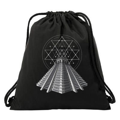 Aztec Pyramid Ancient Mayan Pyramids Drawstring Bag
