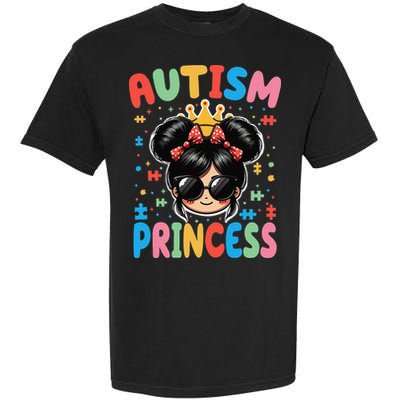 Autism Princess Afro Bow Daughter Autism Awareness Garment-Dyed Heavyweight T-Shirt
