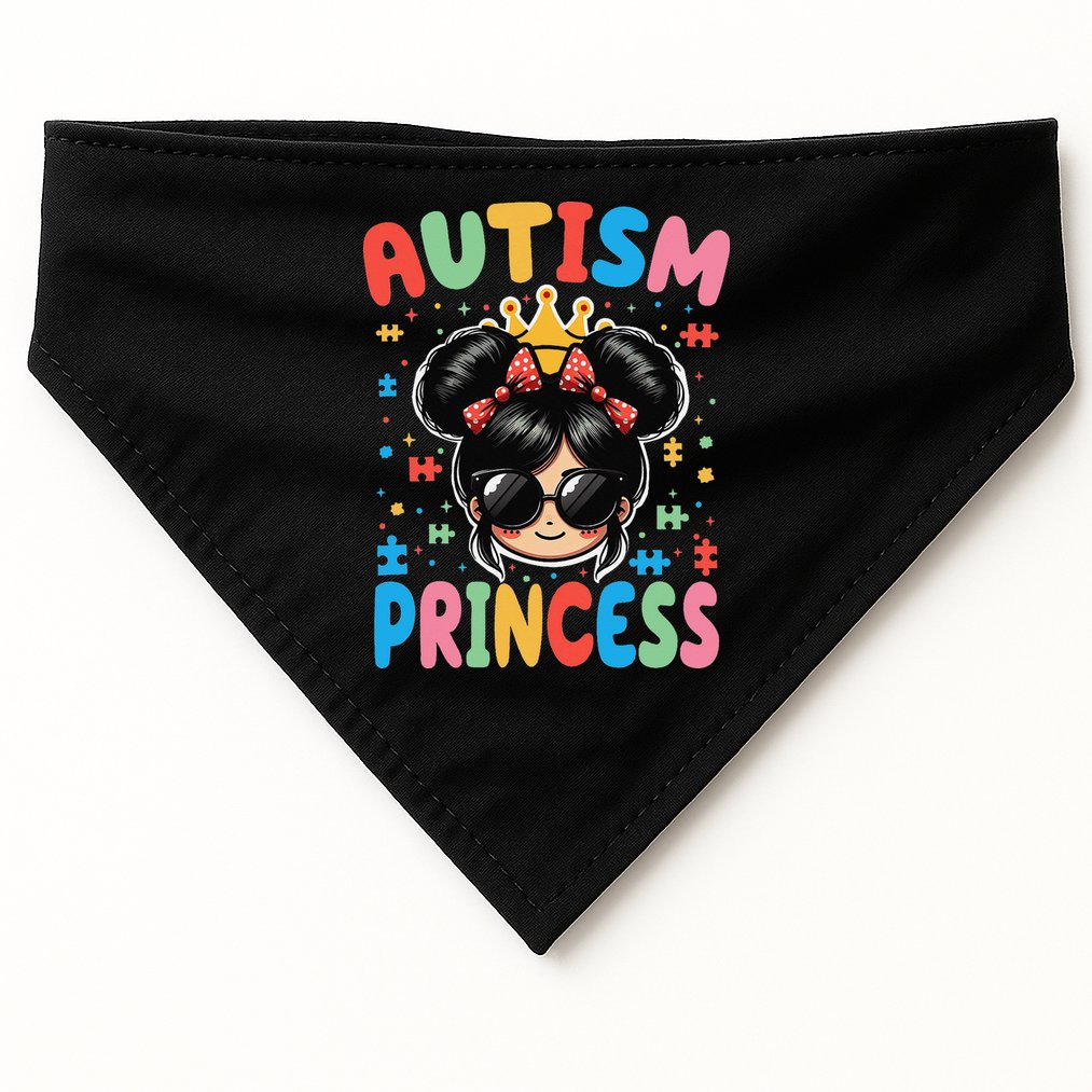 Autism Princess Afro Bow Daughter Autism Awareness USA-Made Doggie Bandana