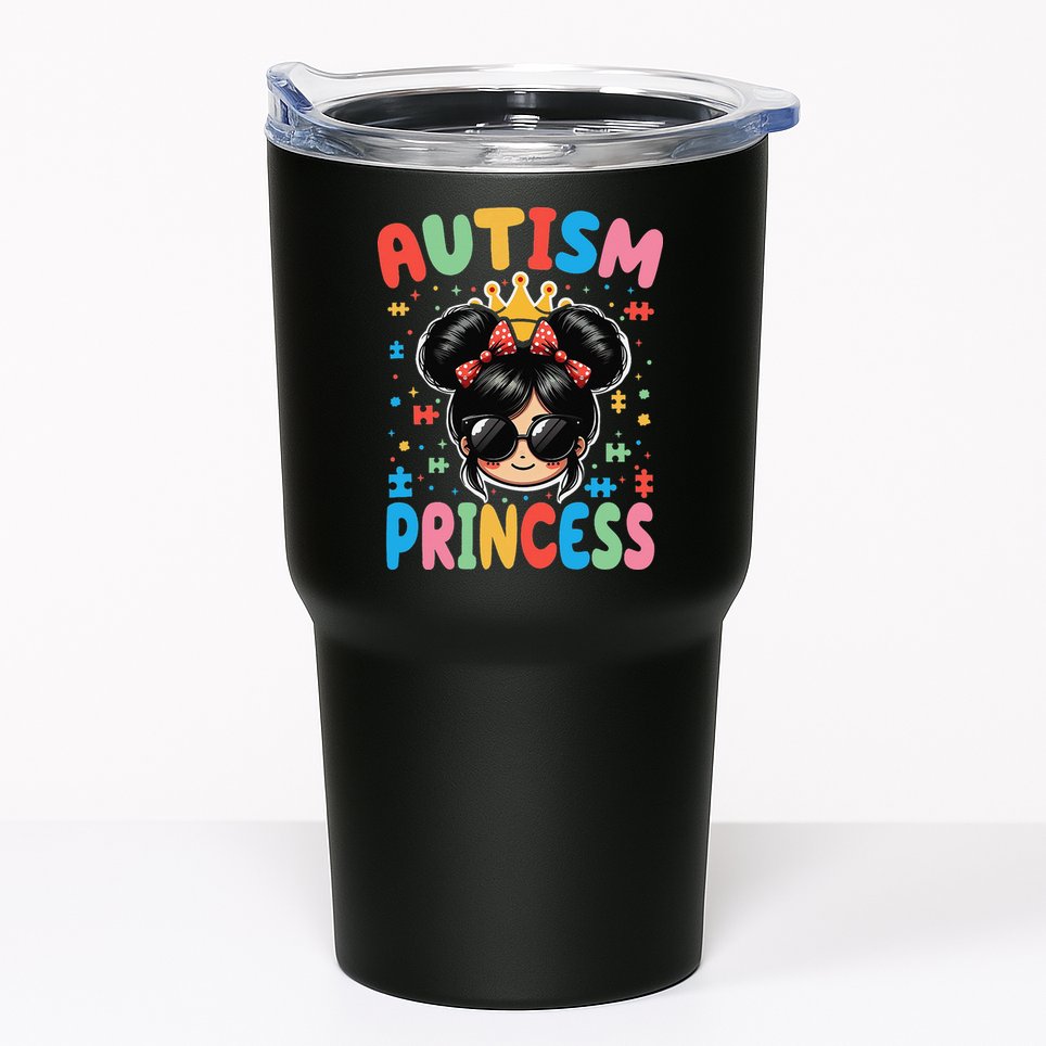 Autism Princess Afro Bow Daughter Autism Awareness Tumbler