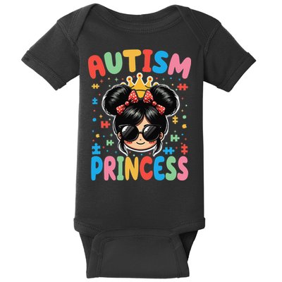 Autism Princess Afro Bow Daughter Autism Awareness Baby Bodysuit