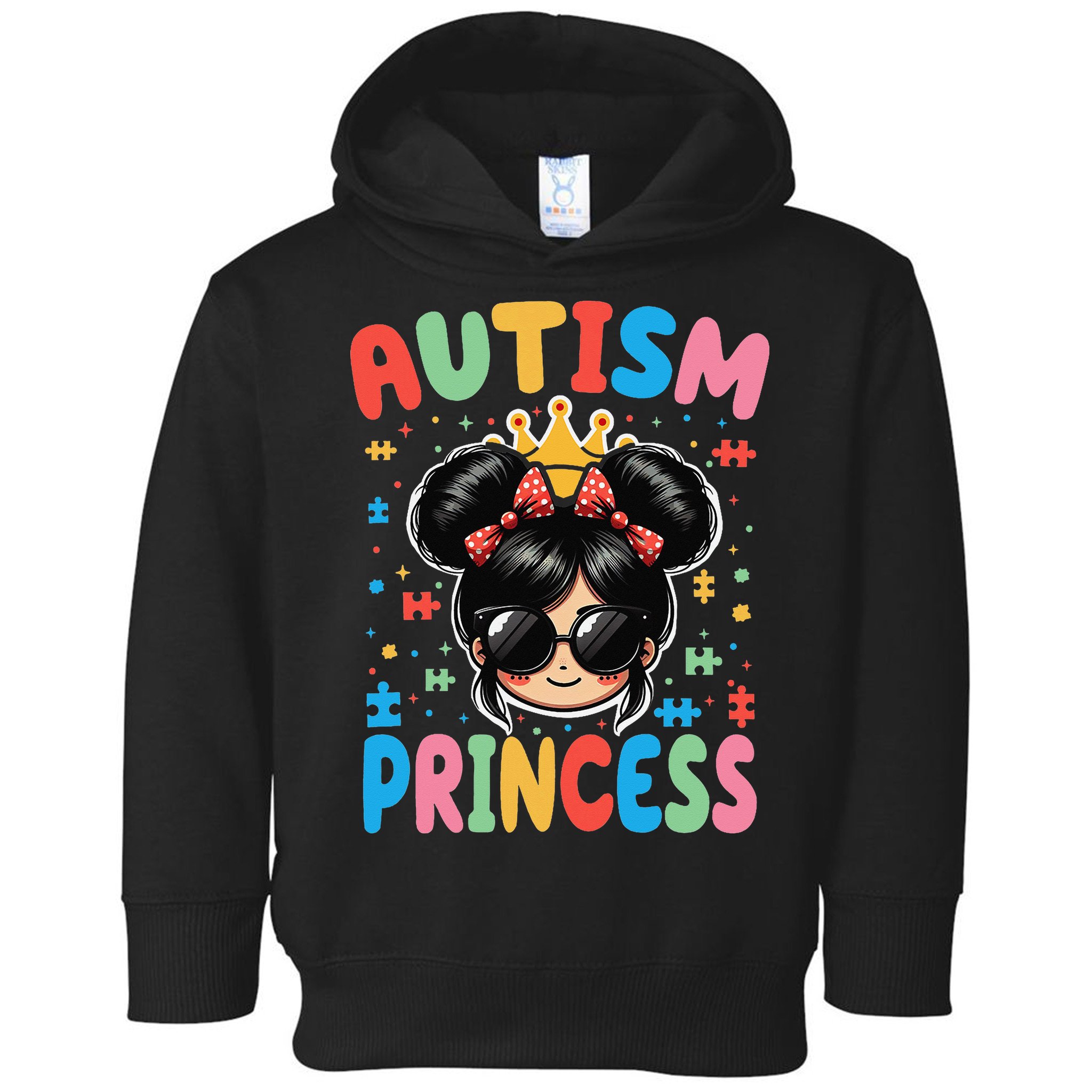 Autism Princess Afro Bow Daughter Autism Awareness Toddler Hoodie