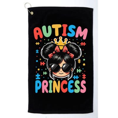 Autism Princess Afro Bow Daughter Autism Awareness Golf Towel