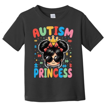 Autism Princess Afro Bow Daughter Autism Awareness Toddler T-Shirt