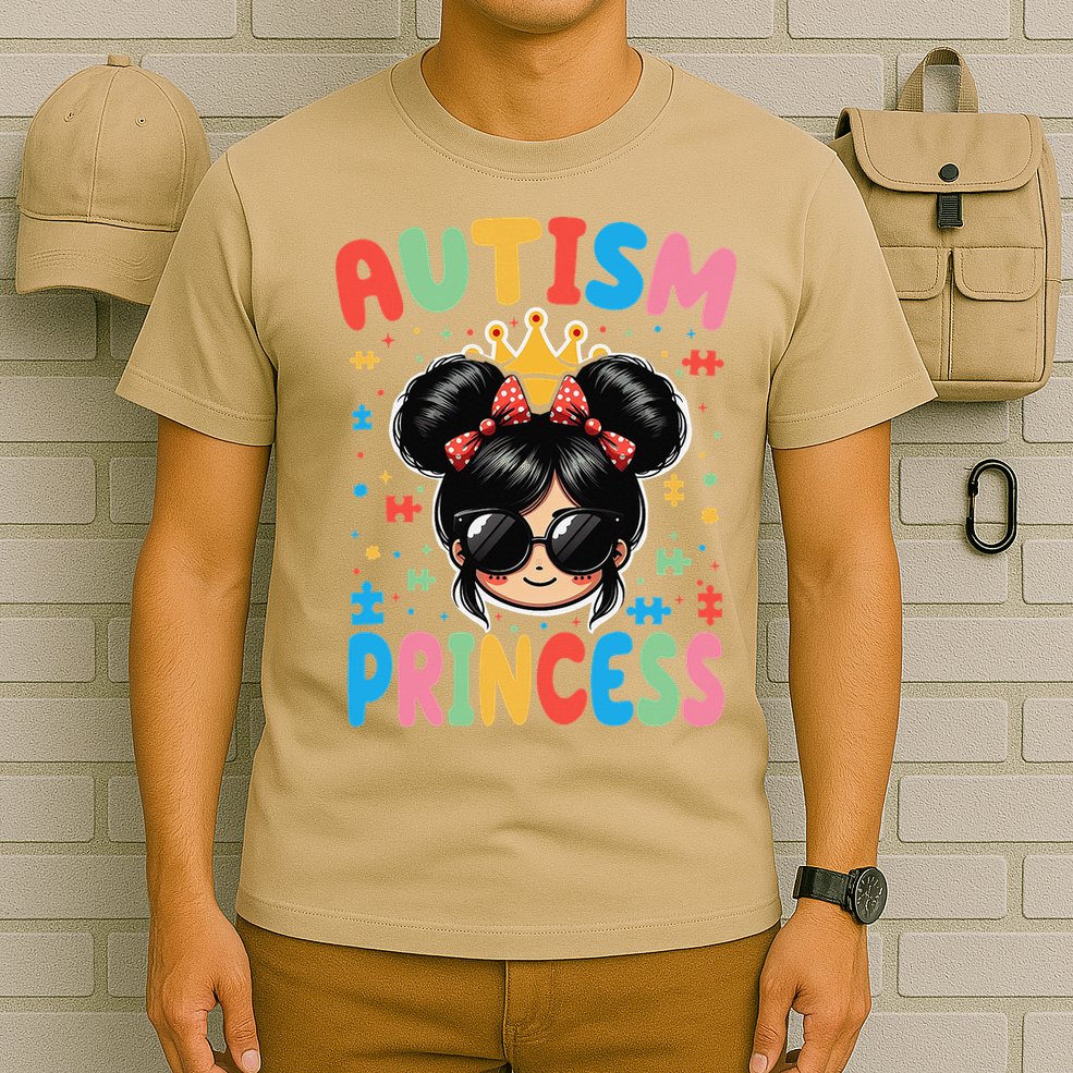 Autism Princess Afro Bow Daughter Autism Awareness T-Shirt