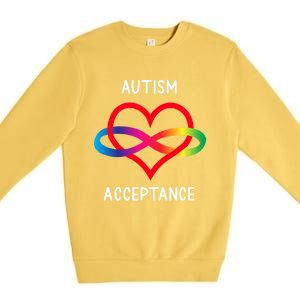 Autism Pro Acceptance Infinity Symbol For Neurodiversity Gift Premium Crewneck Sweatshirt